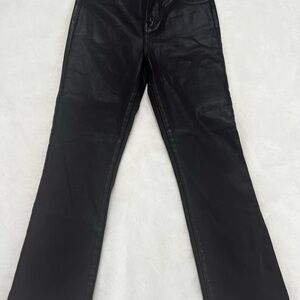 7 For All Mankind Brown Coated Jeans. High waisted and cropped. Like new.